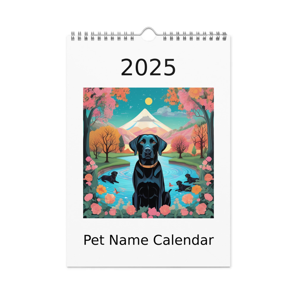 PugMug Custom Black Labrador Retriever Wall Calendar (2026)