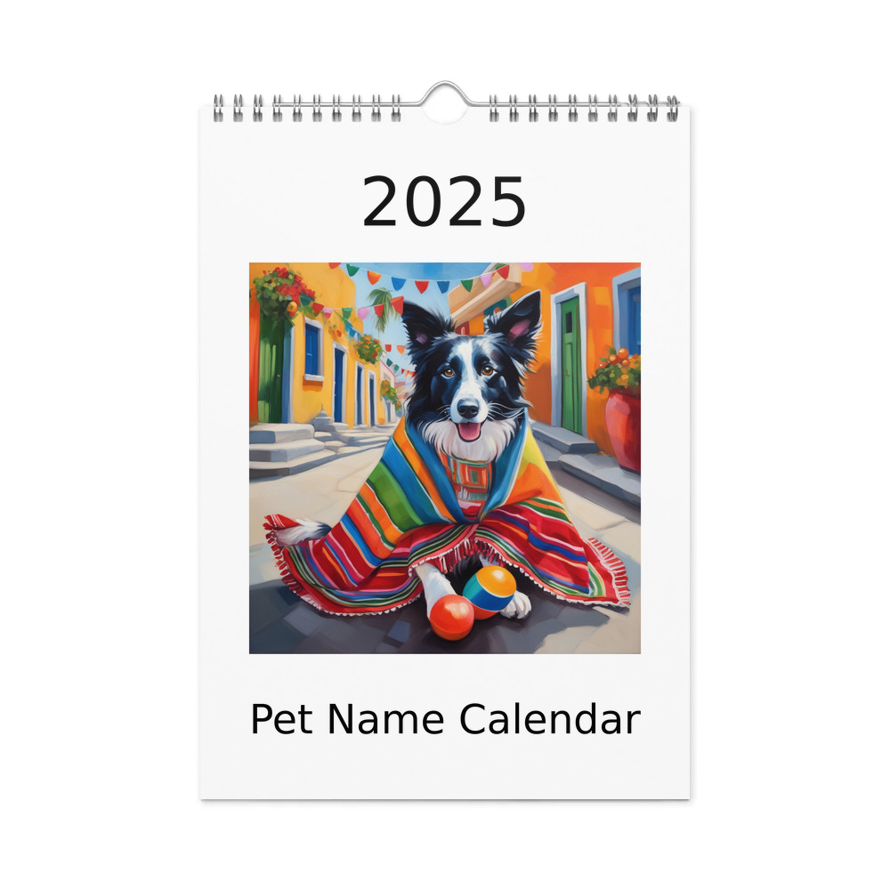 PugMug Custom Border Collie Wall Calendar (2026)