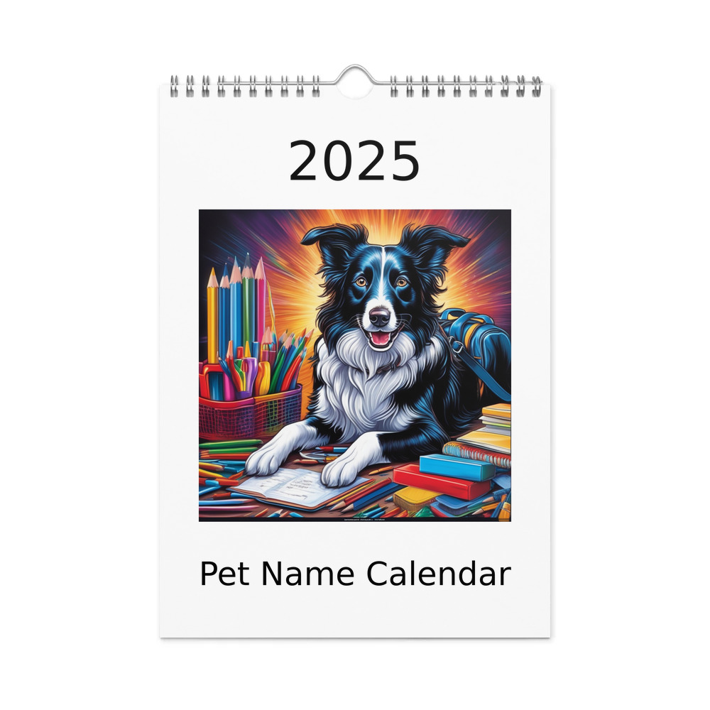 PugMug Custom Border Collie Wall Calendar (2026)
