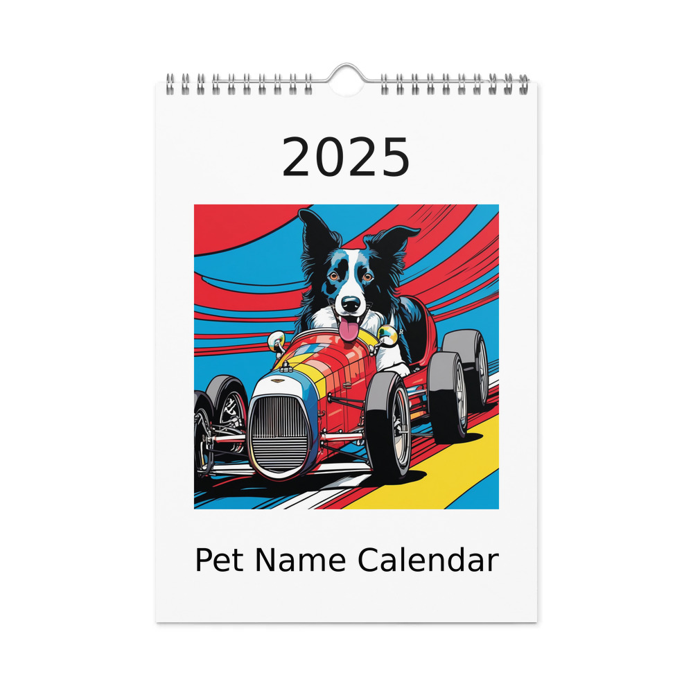 PugMug Custom Border Collie Wall Calendar (2026)