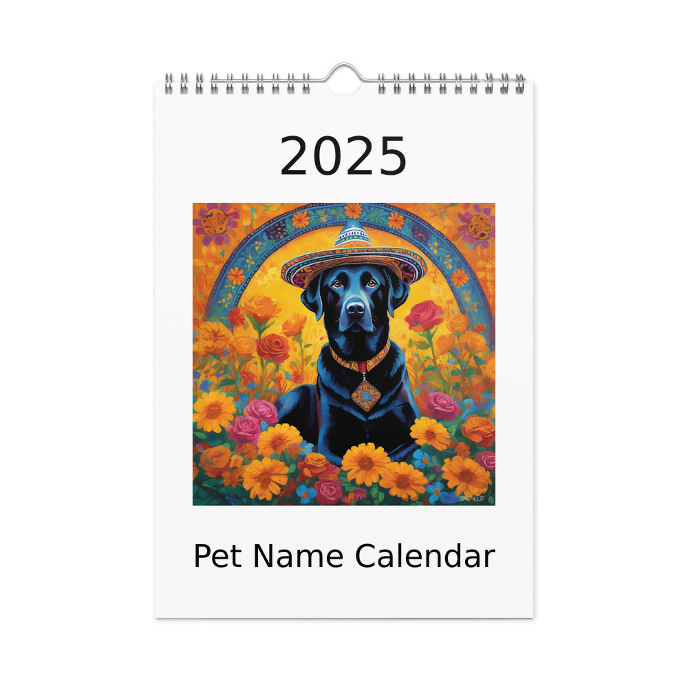 PugMug Custom Black Labrador Retriever Wall Calendar (2026)