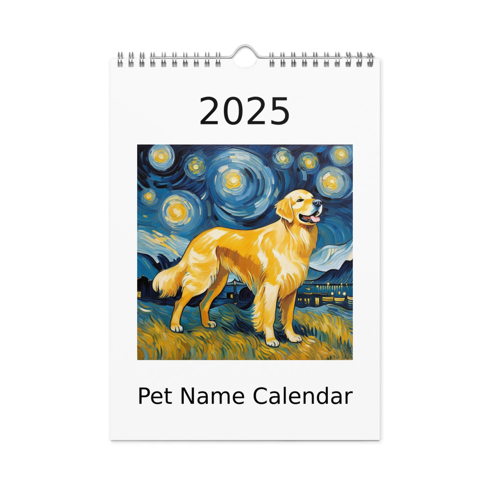 PugMug Custom Golden Retriever Wall Calendar (2026)