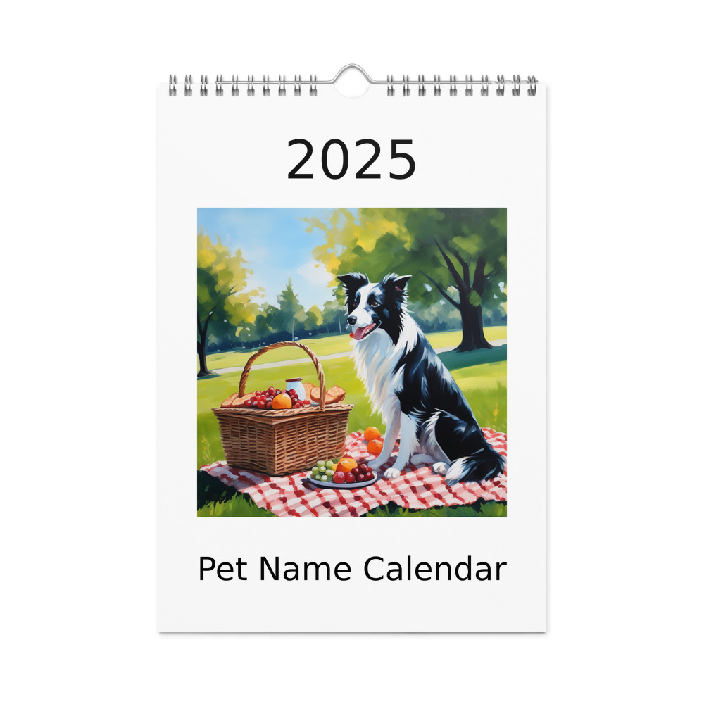 PugMug Custom Border Collie Wall Calendar (2026)