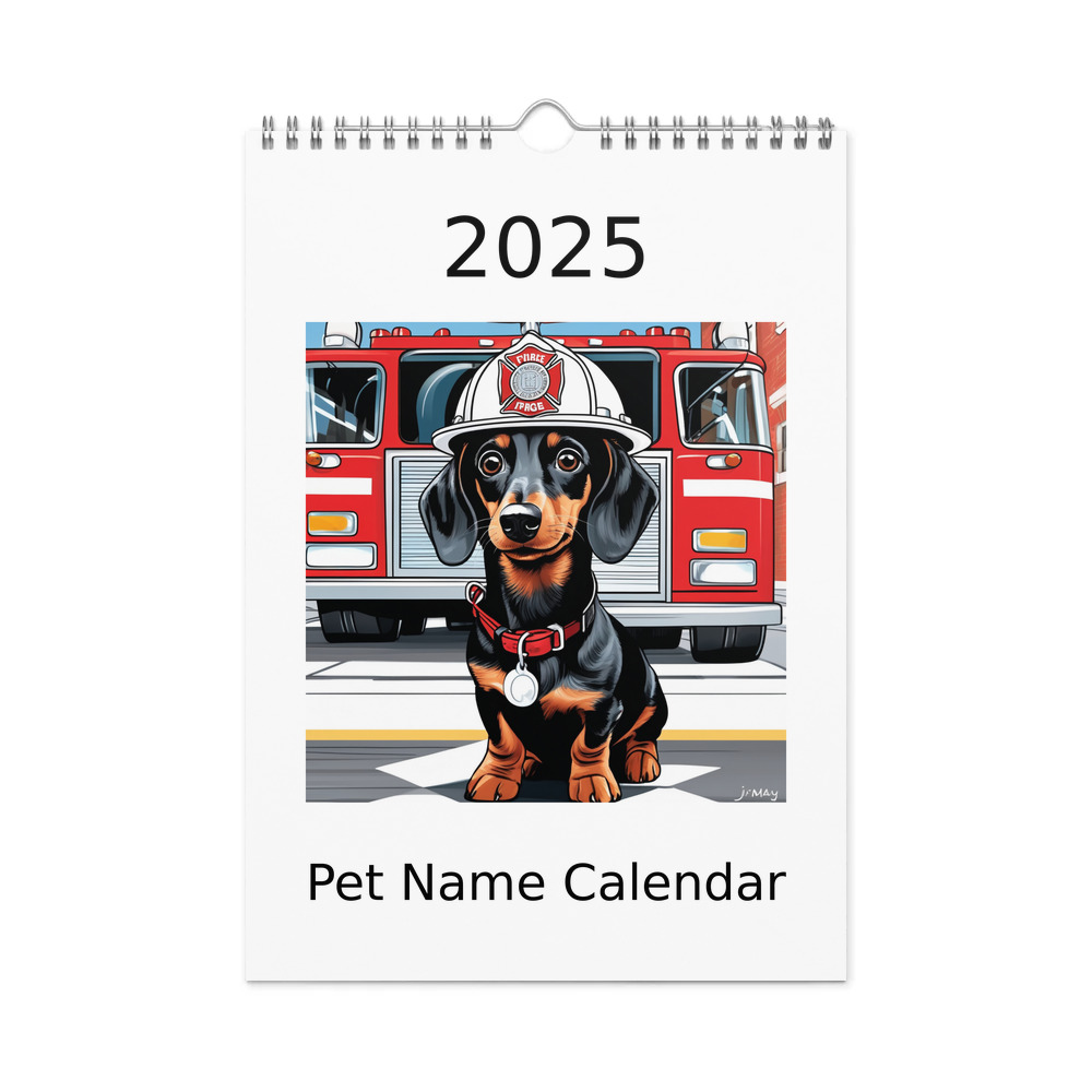 PugMug Custom Black Dachshund Wall Calendar (2026)