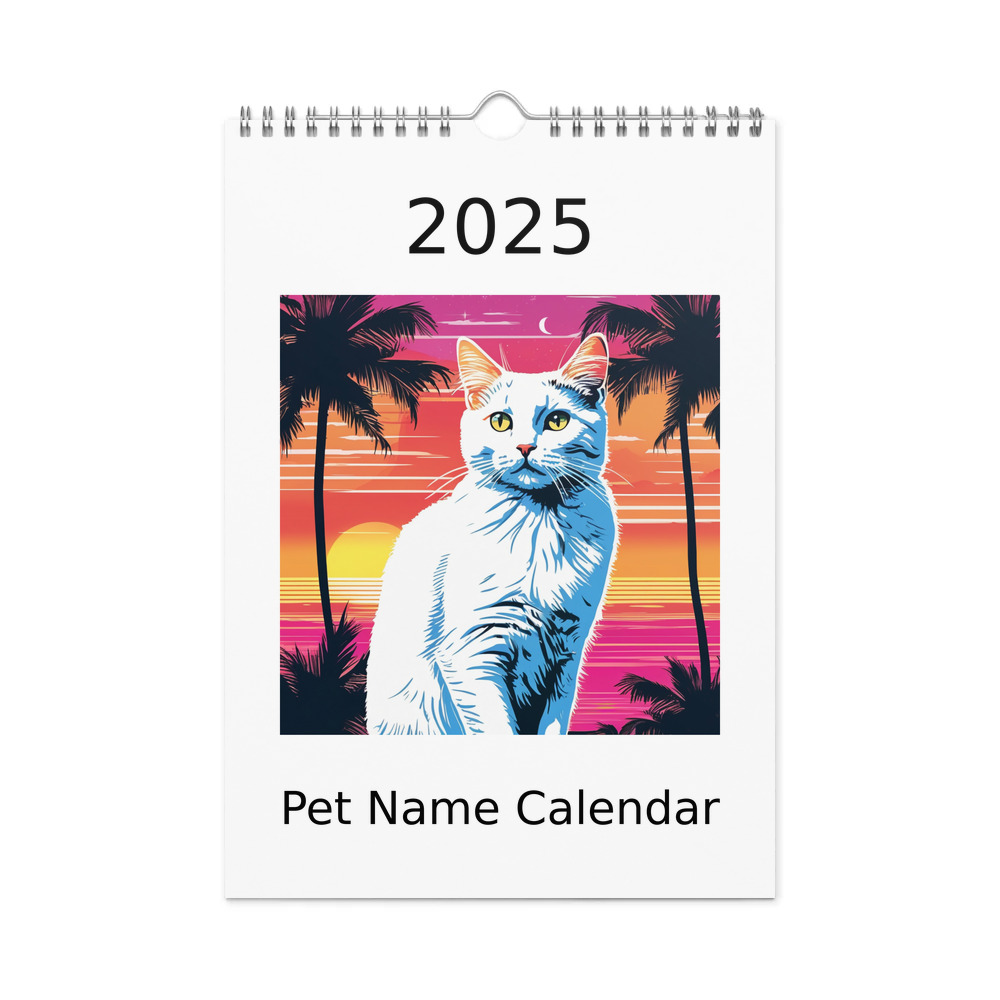 PugMug Custom White Companion Cat Wall Calendar (2026)