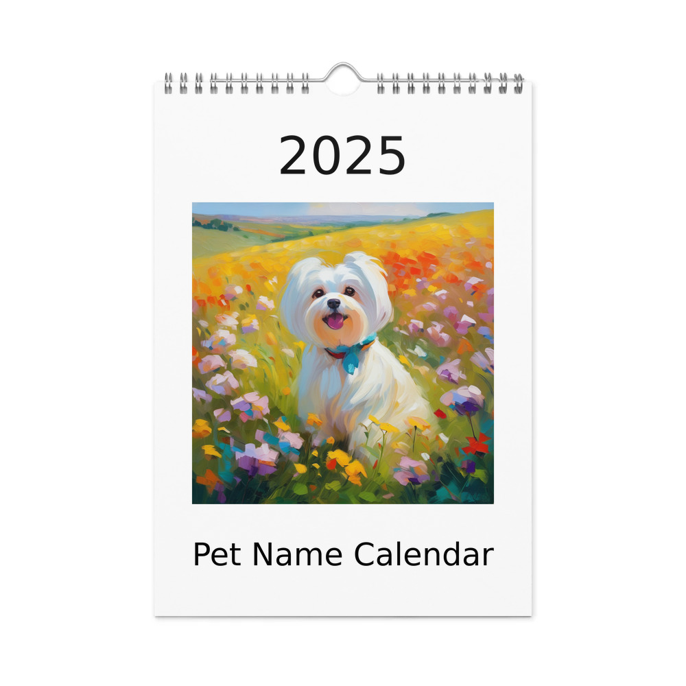 PugMug Custom Maltese Dog Wall Calendar (2026)
