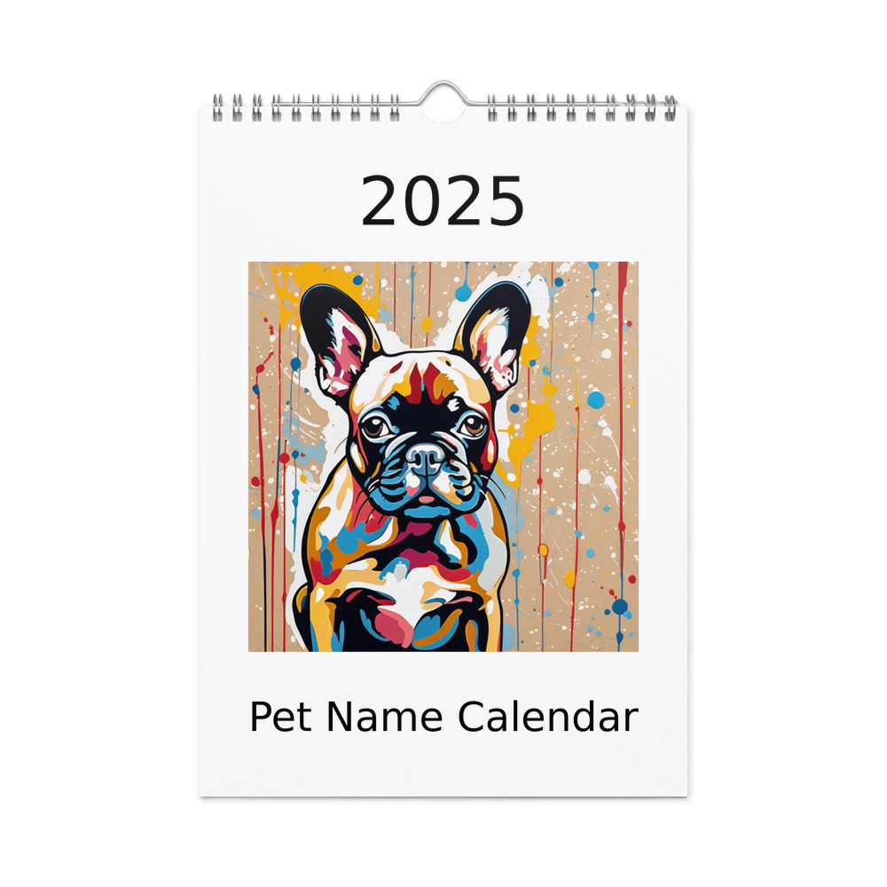 PugMug Custom Tan French Bulldog Wall Calendar (2026)