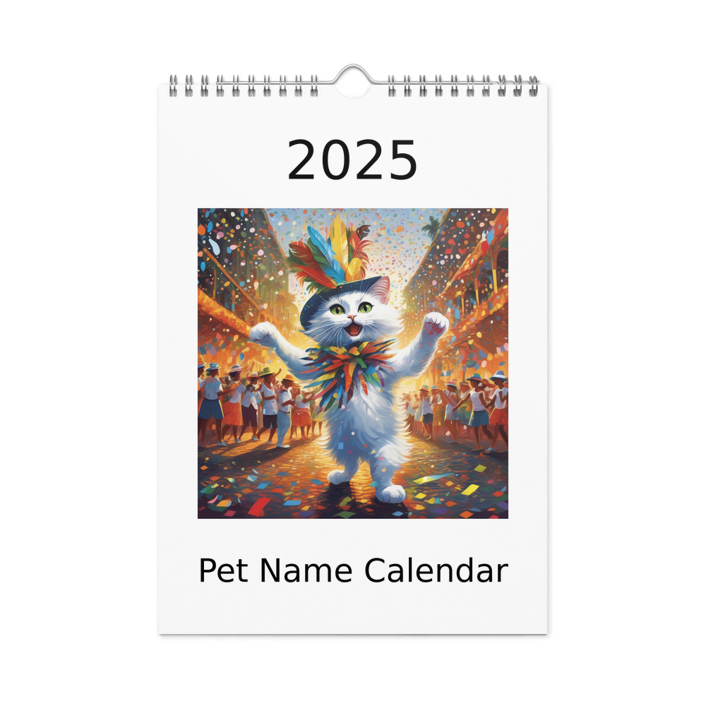 PugMug Custom White Companion Cat Wall Calendar (2026)
