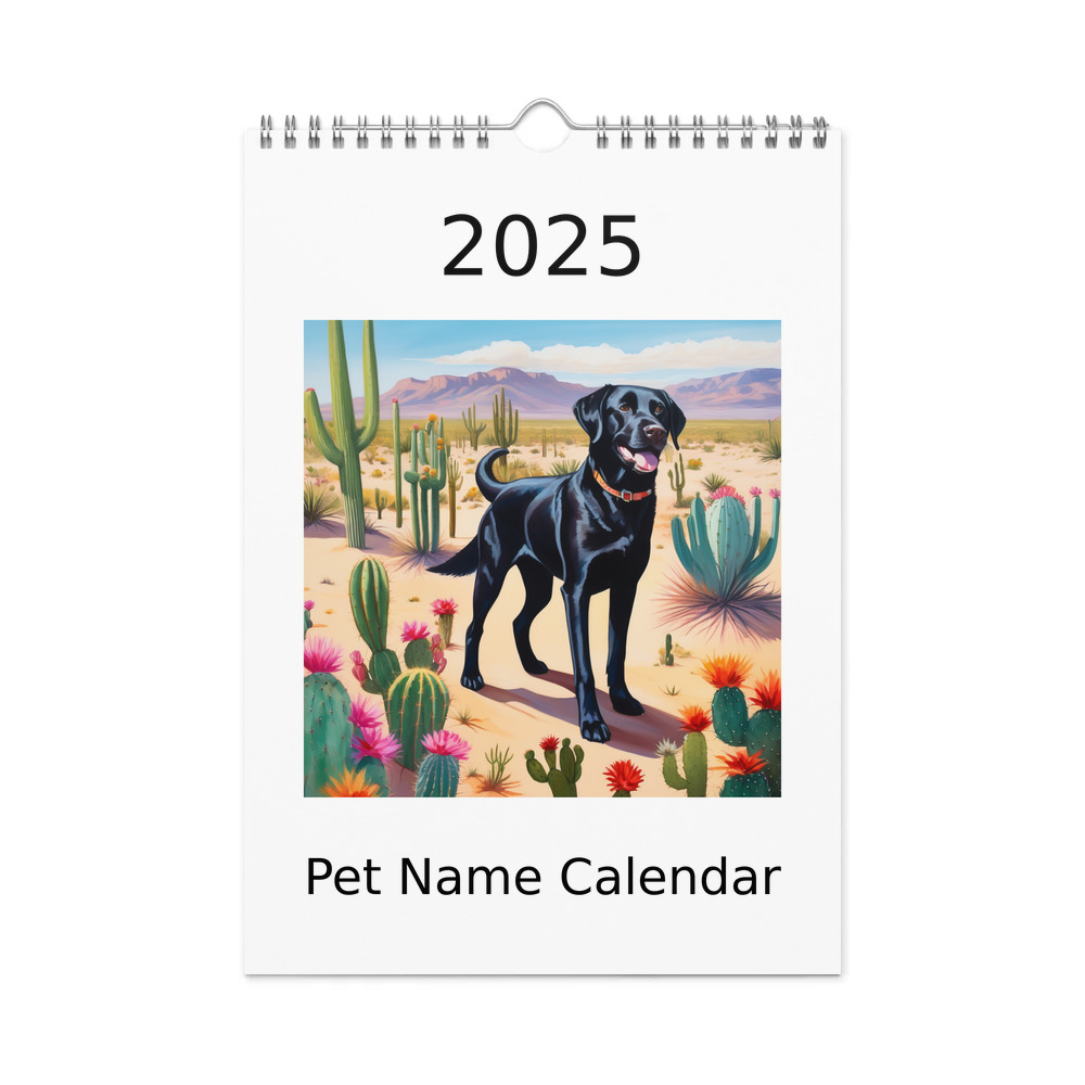 PugMug Custom Black Labrador Retriever Wall Calendar (2026)