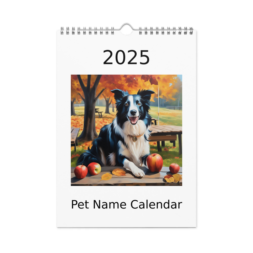 PugMug Custom Border Collie Wall Calendar (2026)