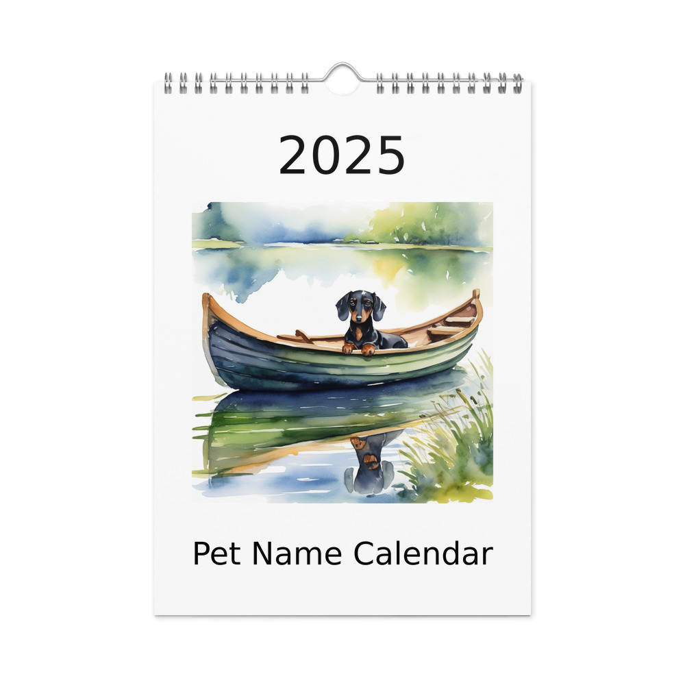 PugMug Custom Black Dachshund Wall Calendar (2026)