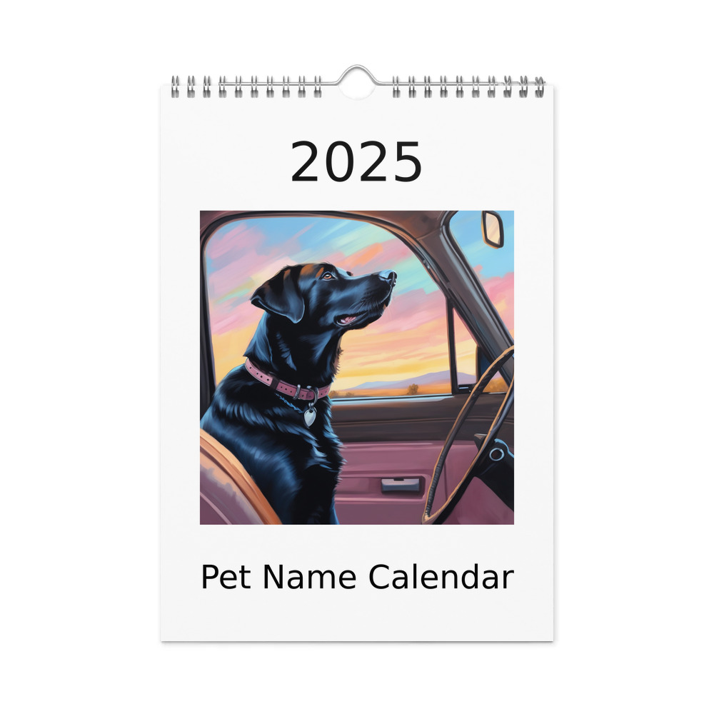 PugMug Custom Black Labrador Retriever Wall Calendar (2026)
