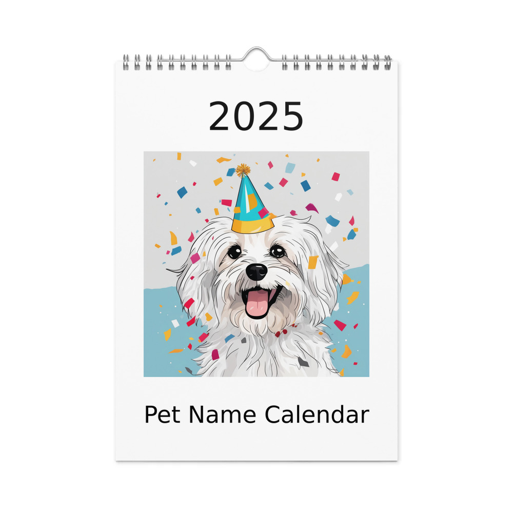 PugMug Custom White Havanese Dog Wall Calendar (2026)