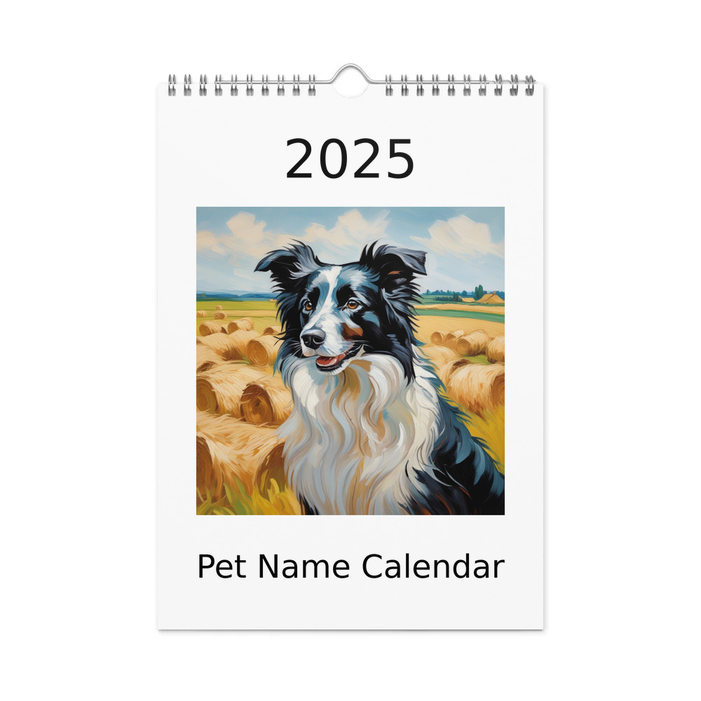 PugMug Custom Border Collie Wall Calendar (2026)