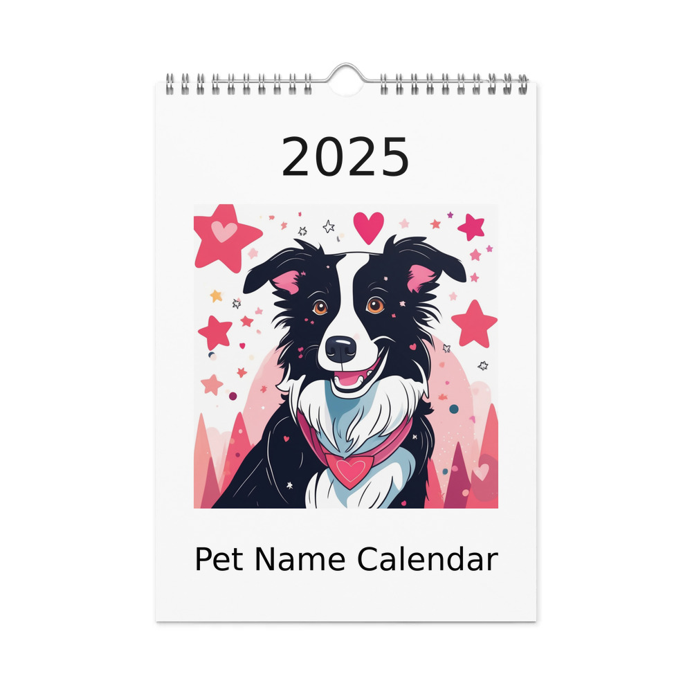 PugMug Custom Border Collie Wall Calendar (2026)