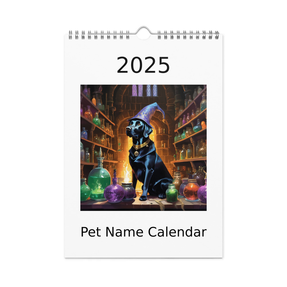 PugMug Custom Black Labrador Retriever Wall Calendar (2026)