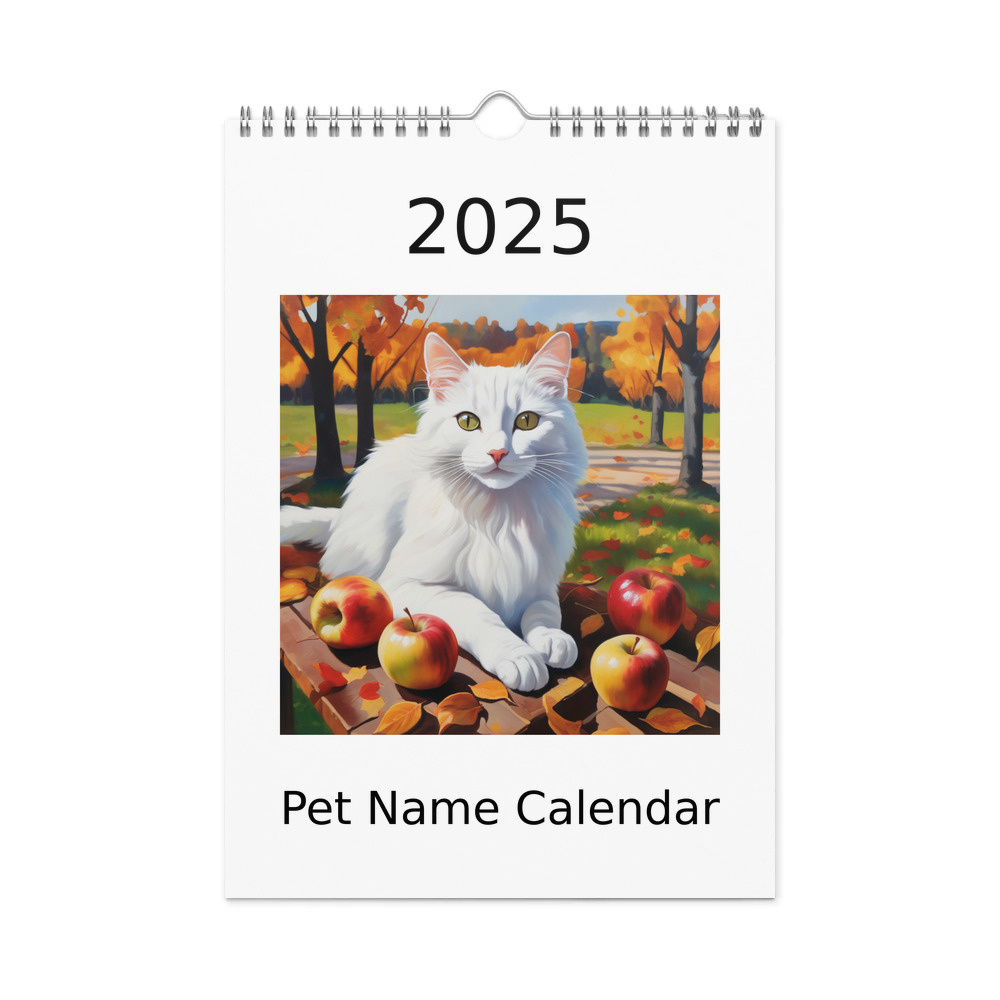 PugMug Custom White Companion Cat Wall Calendar (2026)