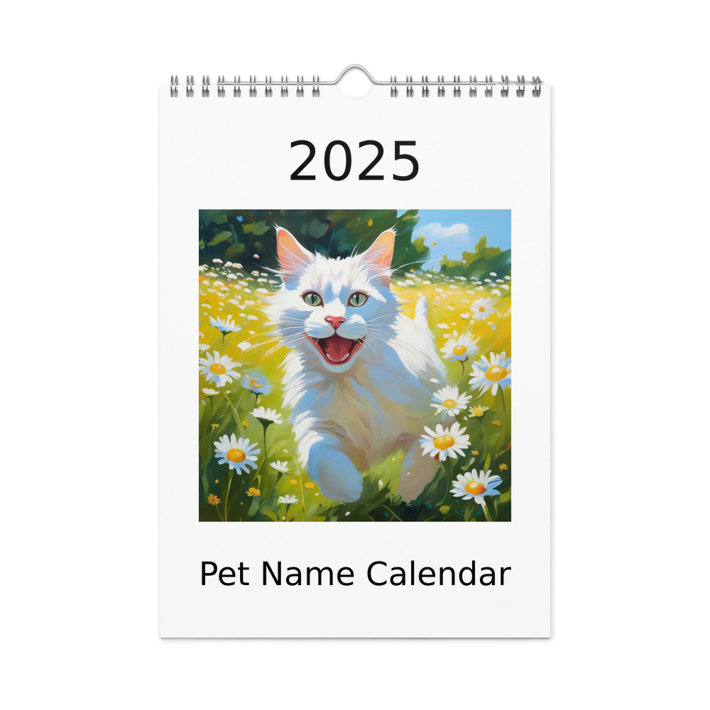 PugMug Custom White Companion Cat Wall Calendar (2026)