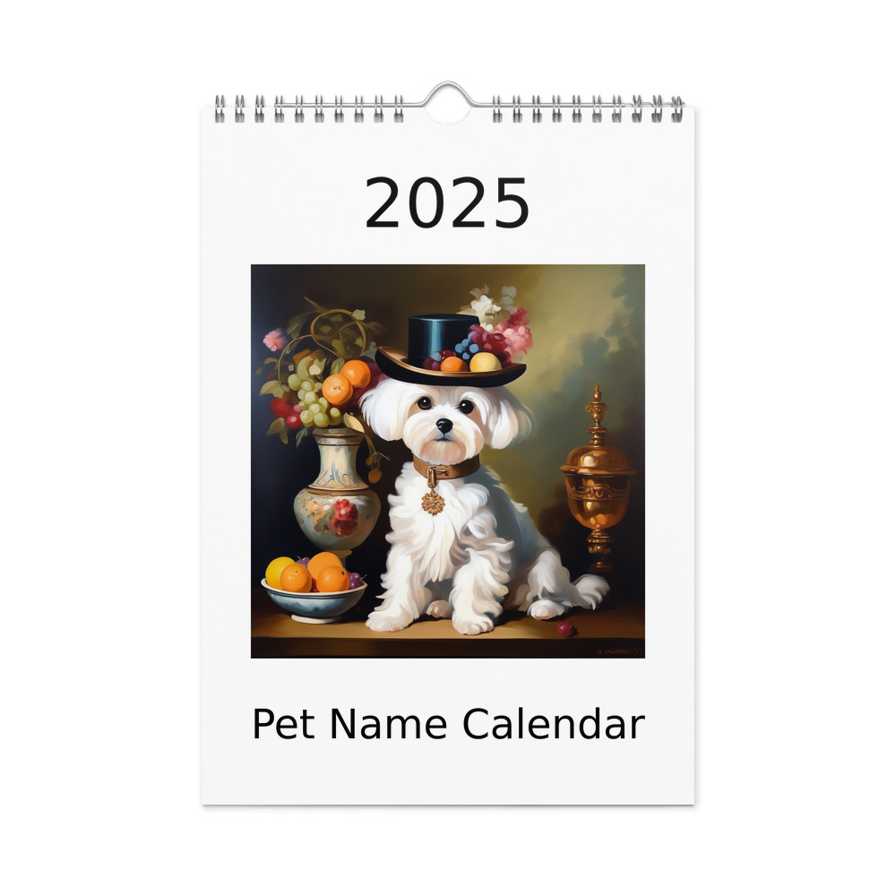 PugMug Custom Maltese Dog Wall Calendar (2026)