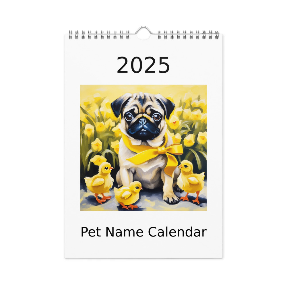 PugMug Custom Pug Wall Calendar (2026)