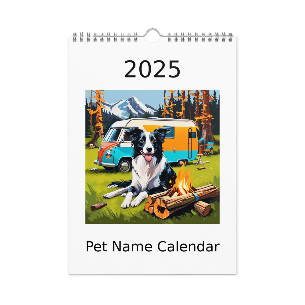 PugMug Custom Border Collie Wall Calendar (2026)