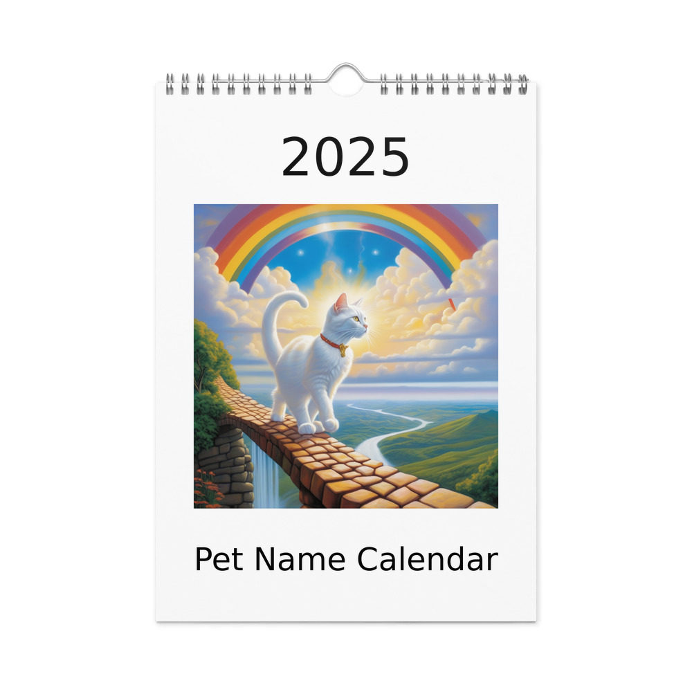 PugMug Custom White Companion Cat Wall Calendar (2026)