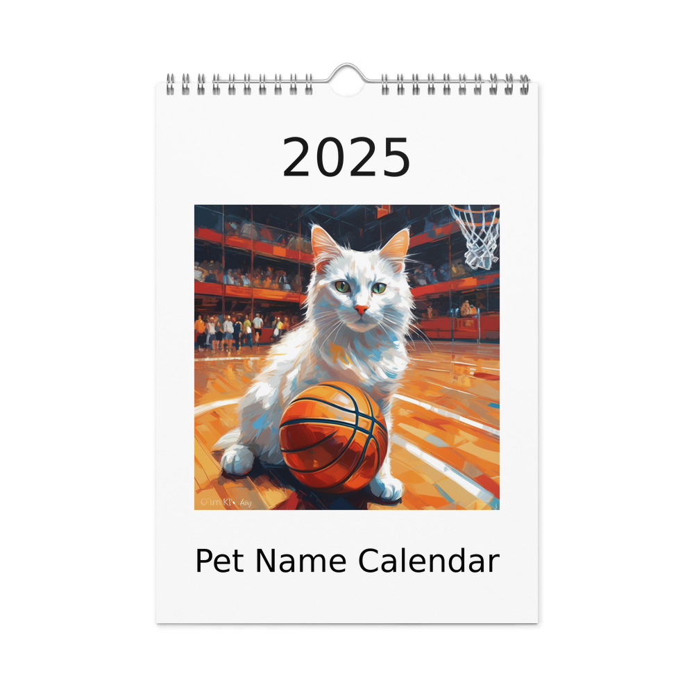 PugMug Custom White Companion Cat Wall Calendar (2026)