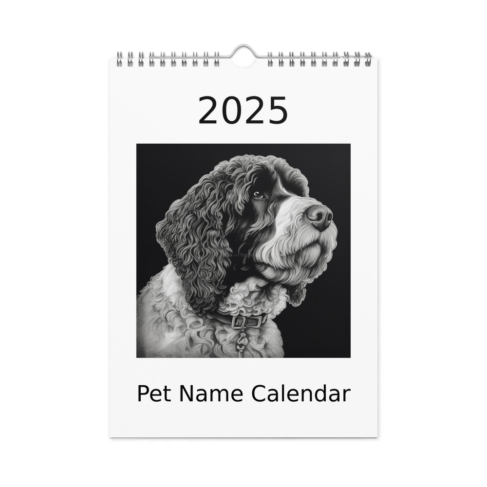 PugMug Custom Portuguese Water Dog Wall Calendar (2026)
