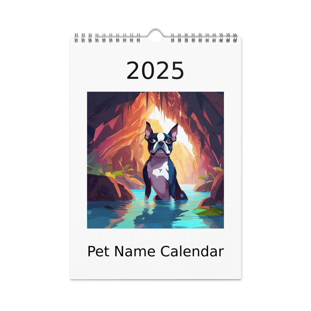 PugMug Custom Boston Terrier Wall Calendar (2026)