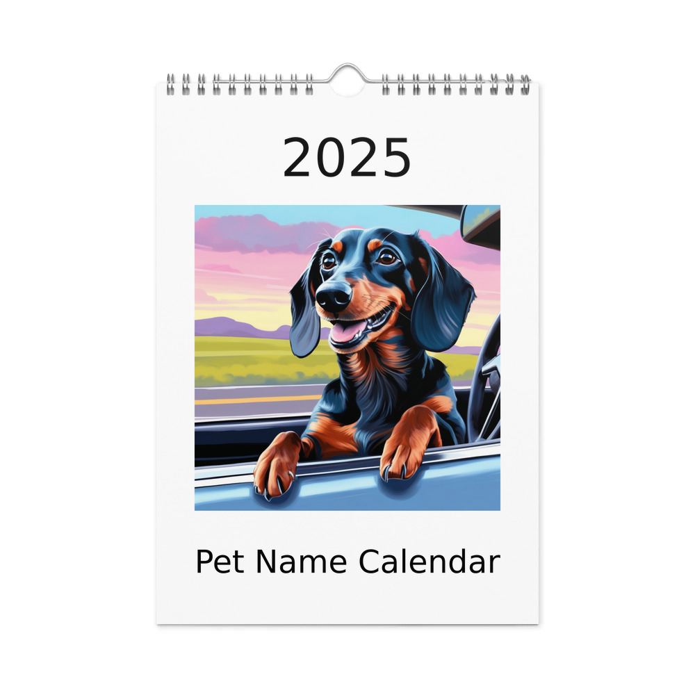 PugMug Custom Black Dachshund Wall Calendar (2026)
