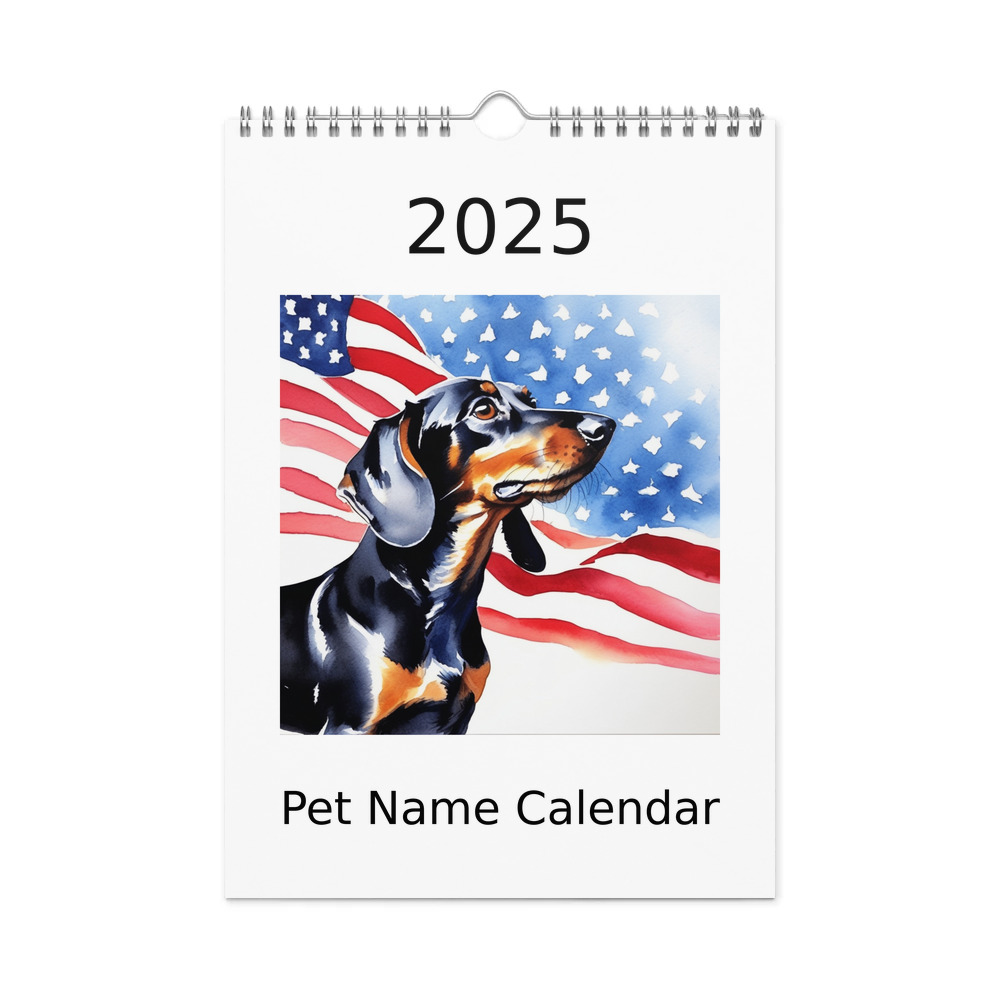 PugMug Custom Black Dachshund Wall Calendar (2026)