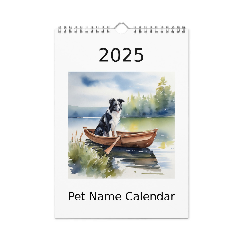 PugMug Custom Border Collie Wall Calendar (2026)