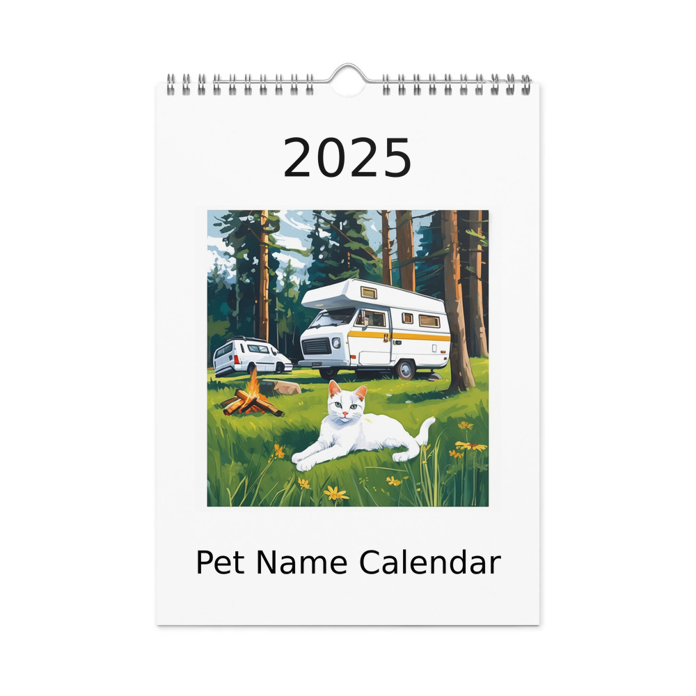 PugMug Custom White Companion Cat Wall Calendar (2026)