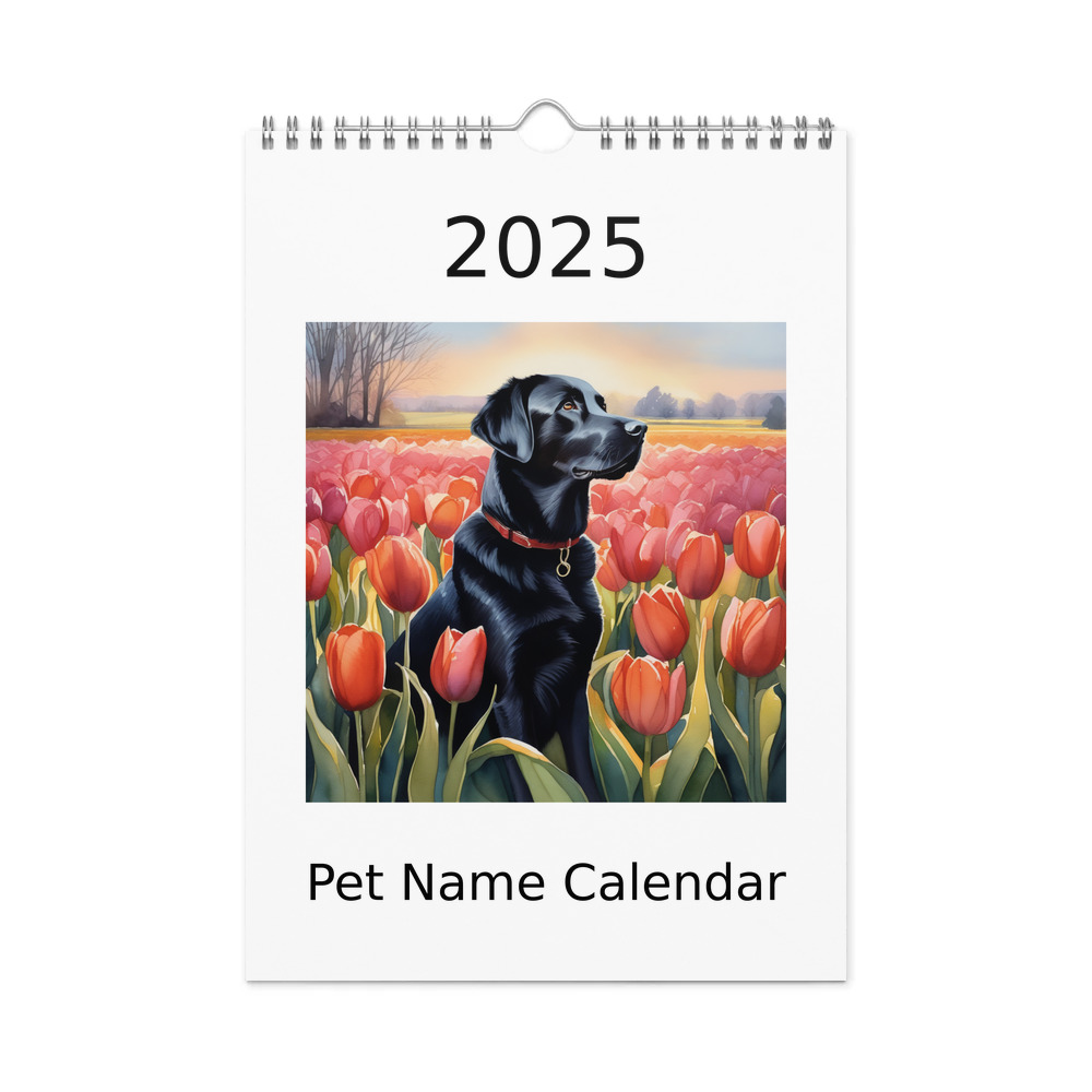 PugMug Custom Black Labrador Retriever Wall Calendar (2026)
