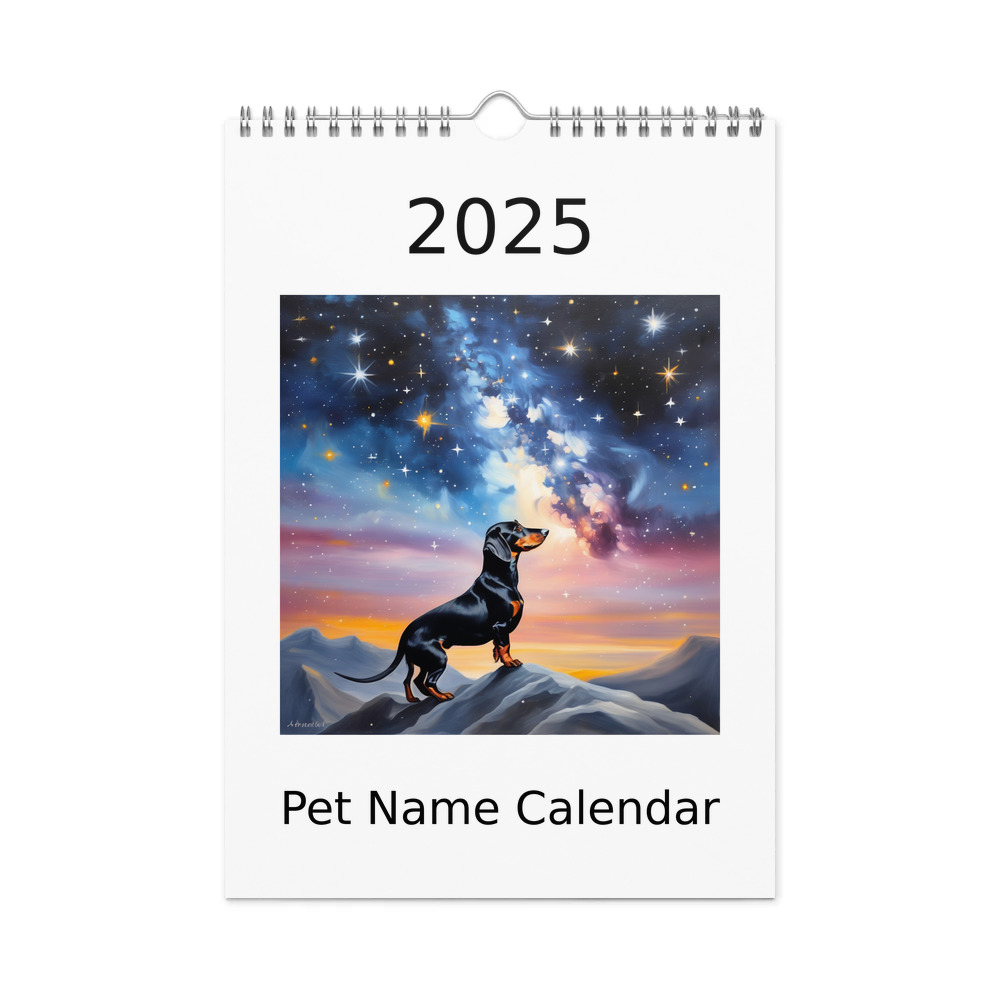 PugMug Custom Black Dachshund Wall Calendar (2026)