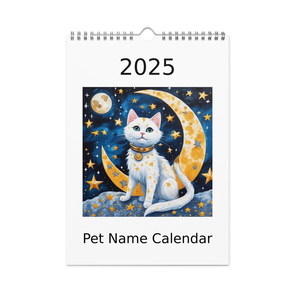 PugMug Custom White Companion Cat Wall Calendar (2026)
