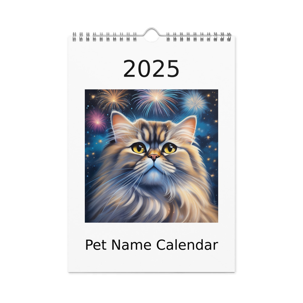 PugMug Custom Tabby Persian Cat Wall Calendar (2026)