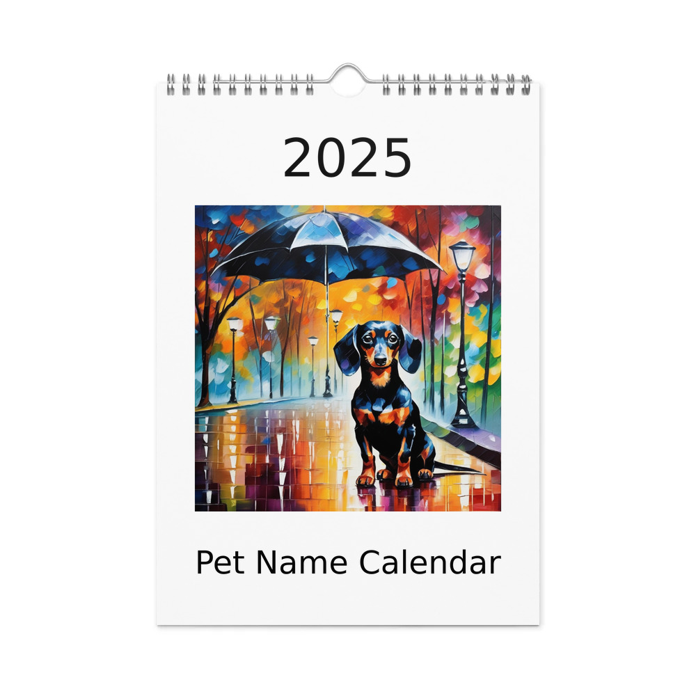 PugMug Custom Black Dachshund Wall Calendar (2026)