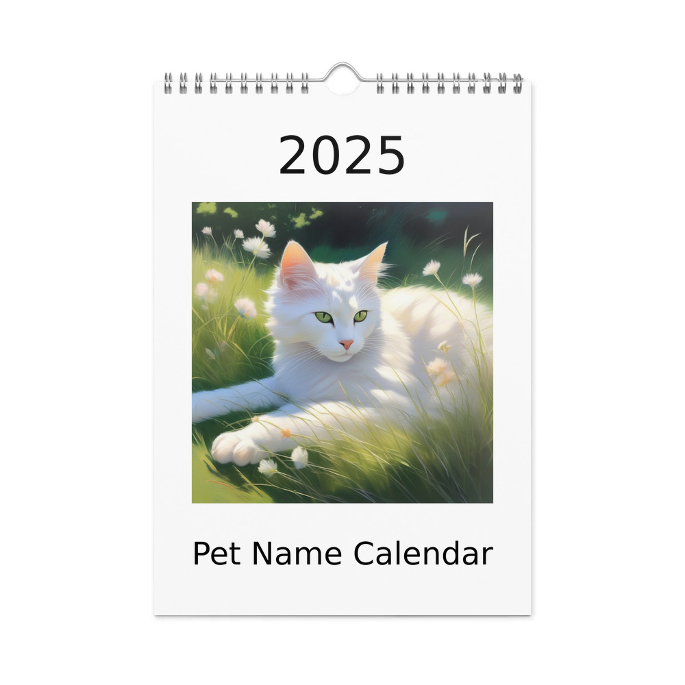 PugMug Custom White Companion Cat Wall Calendar (2026)