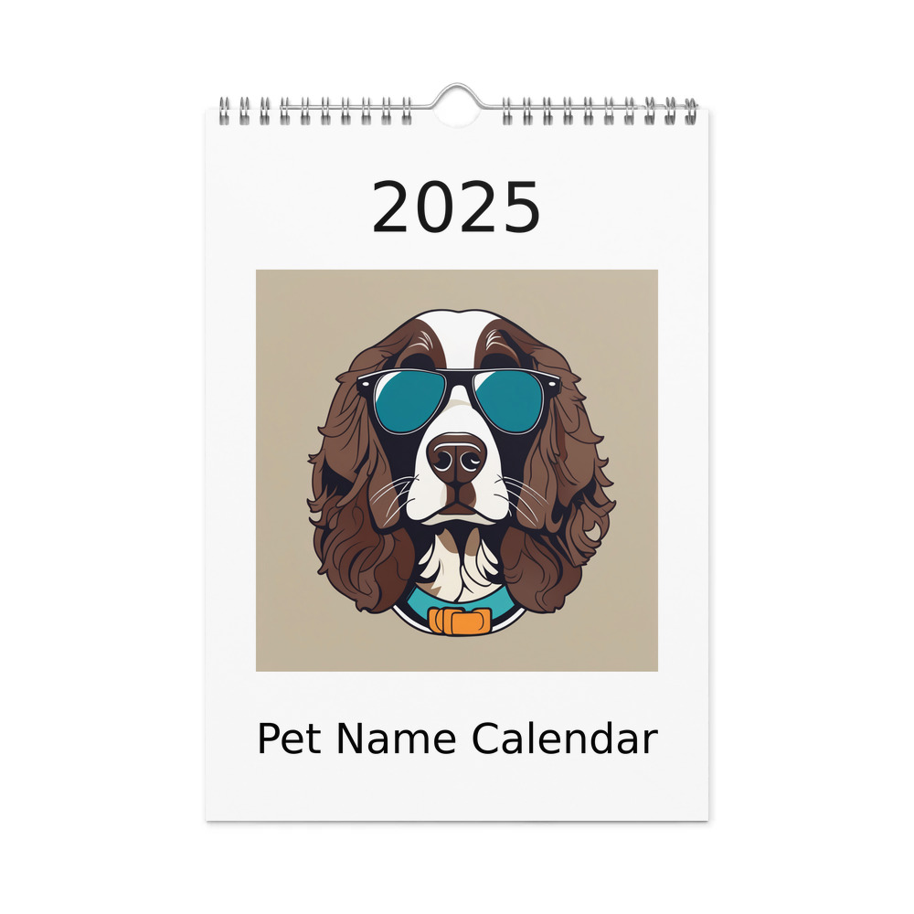 PugMug Custom English Springer Spaniel Wall Calendar (2026)