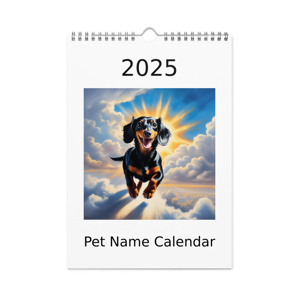 PugMug Custom Black Dachshund Wall Calendar (2026)