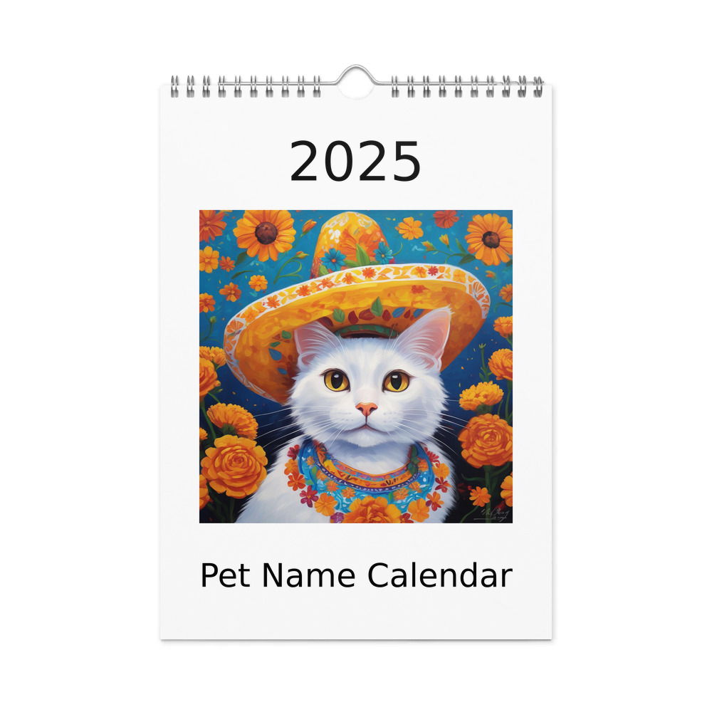 PugMug Custom White Companion Cat Wall Calendar (2026)
