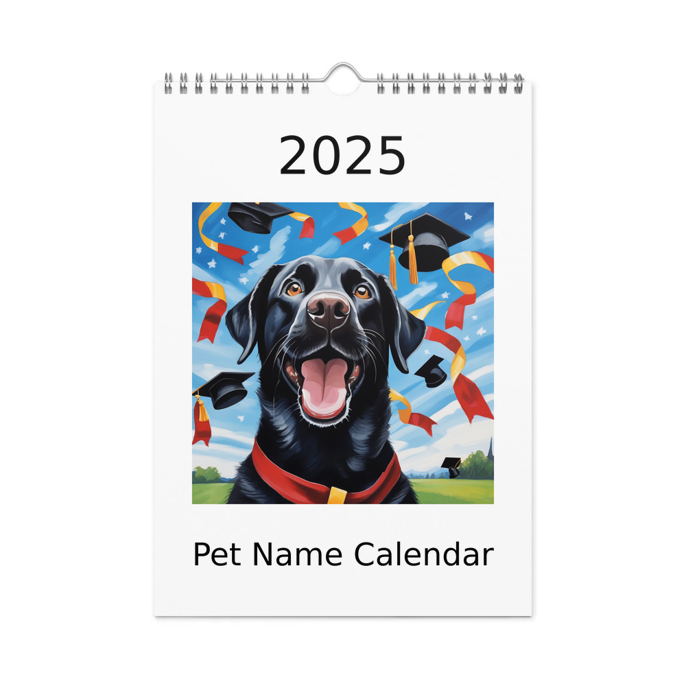 PugMug Custom Black Labrador Retriever Wall Calendar (2026)