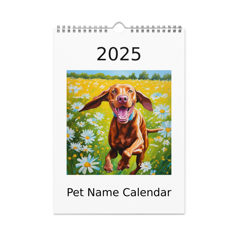 PugMug Custom Vizsla Wall Calendar (2026)