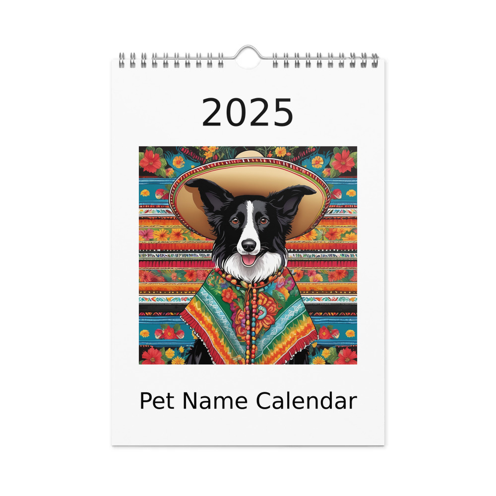 PugMug Custom Border Collie Wall Calendar (2026)