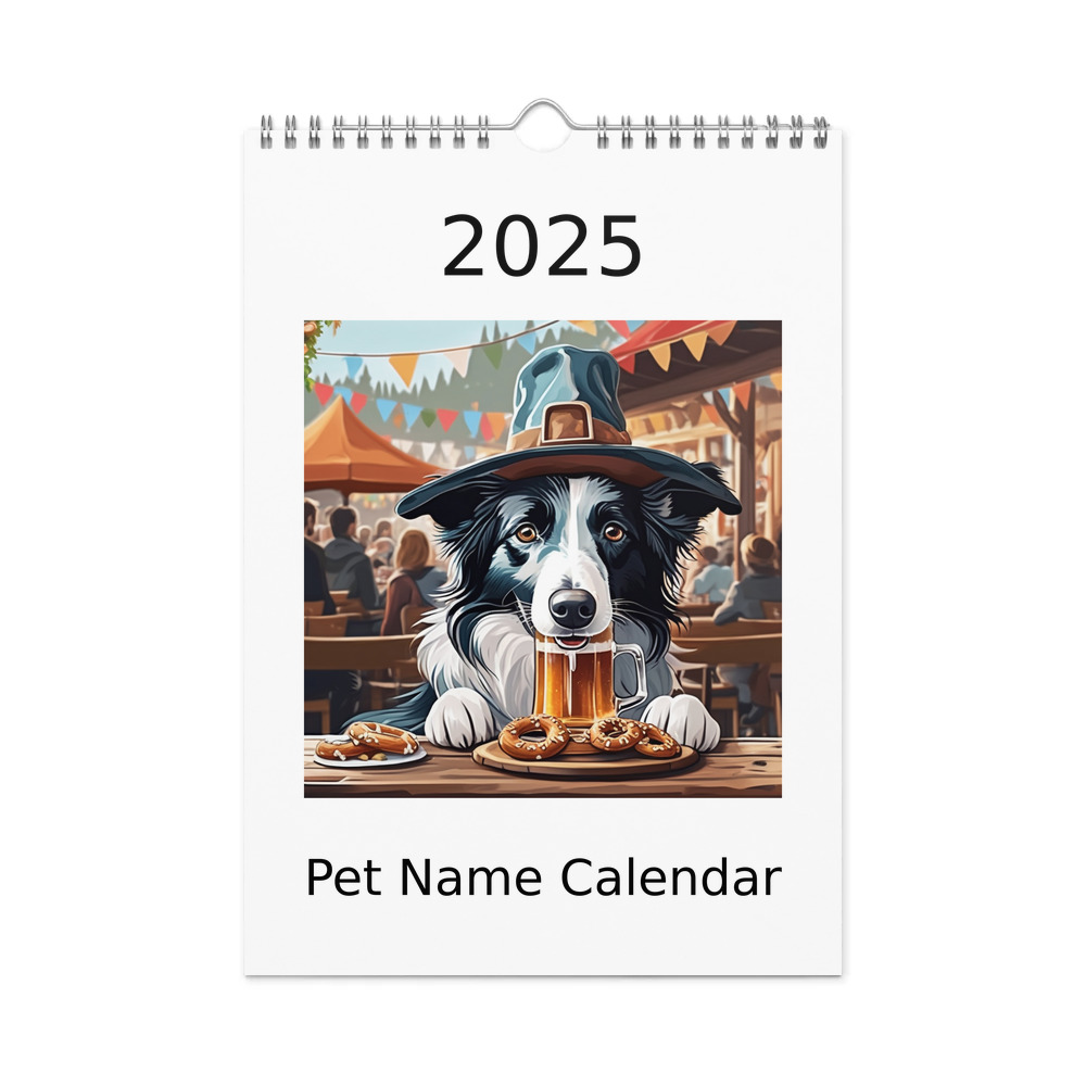 PugMug Custom Border Collie Wall Calendar (2026)
