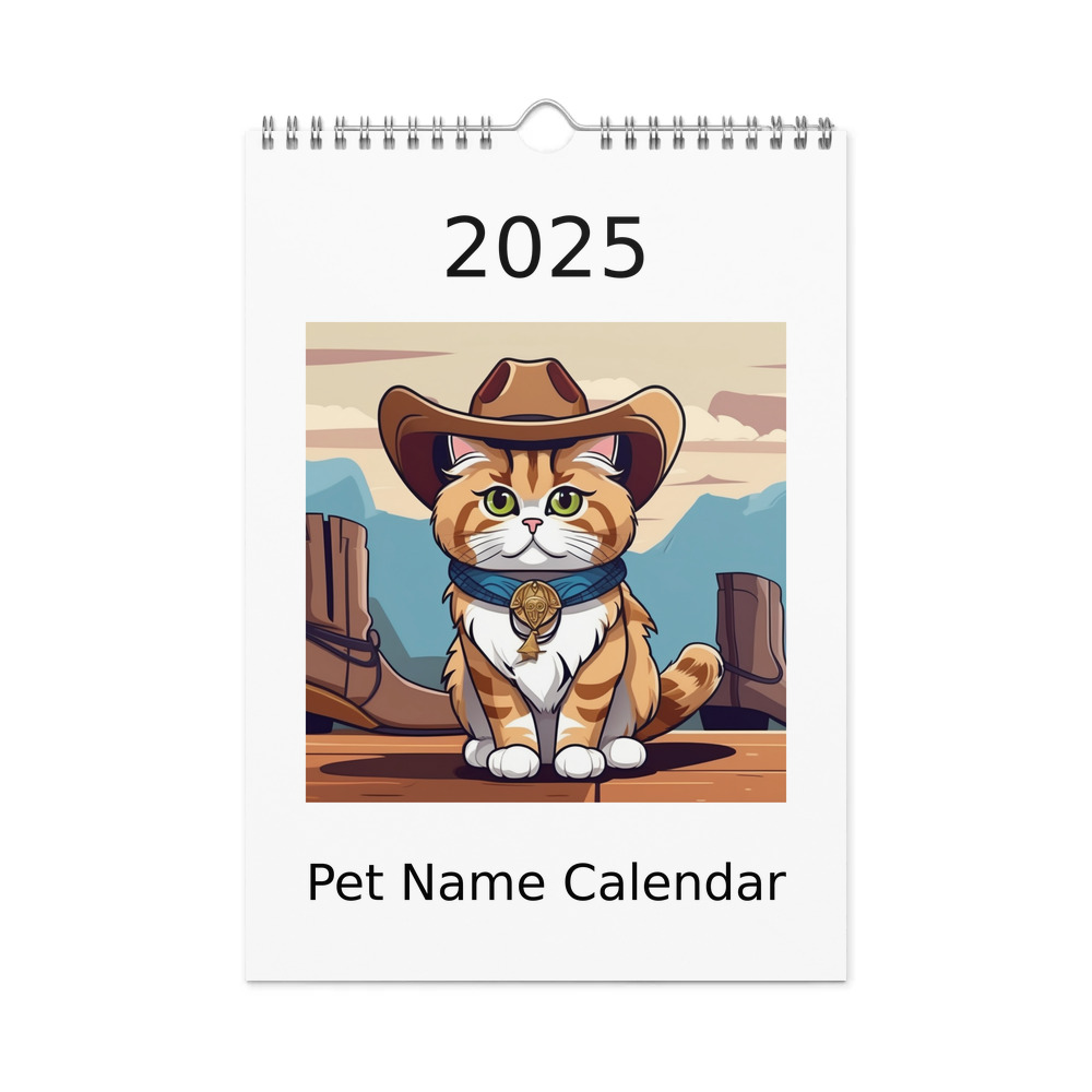 PugMug Custom Tabby Persian Cat Wall Calendar (2026)