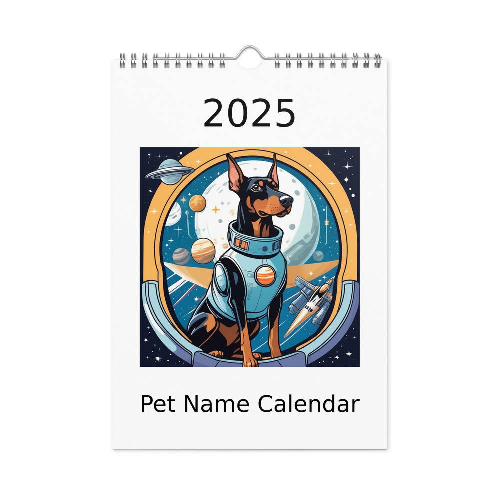 PugMug Custom Doberman Pinscher Wall Calendar (2026)