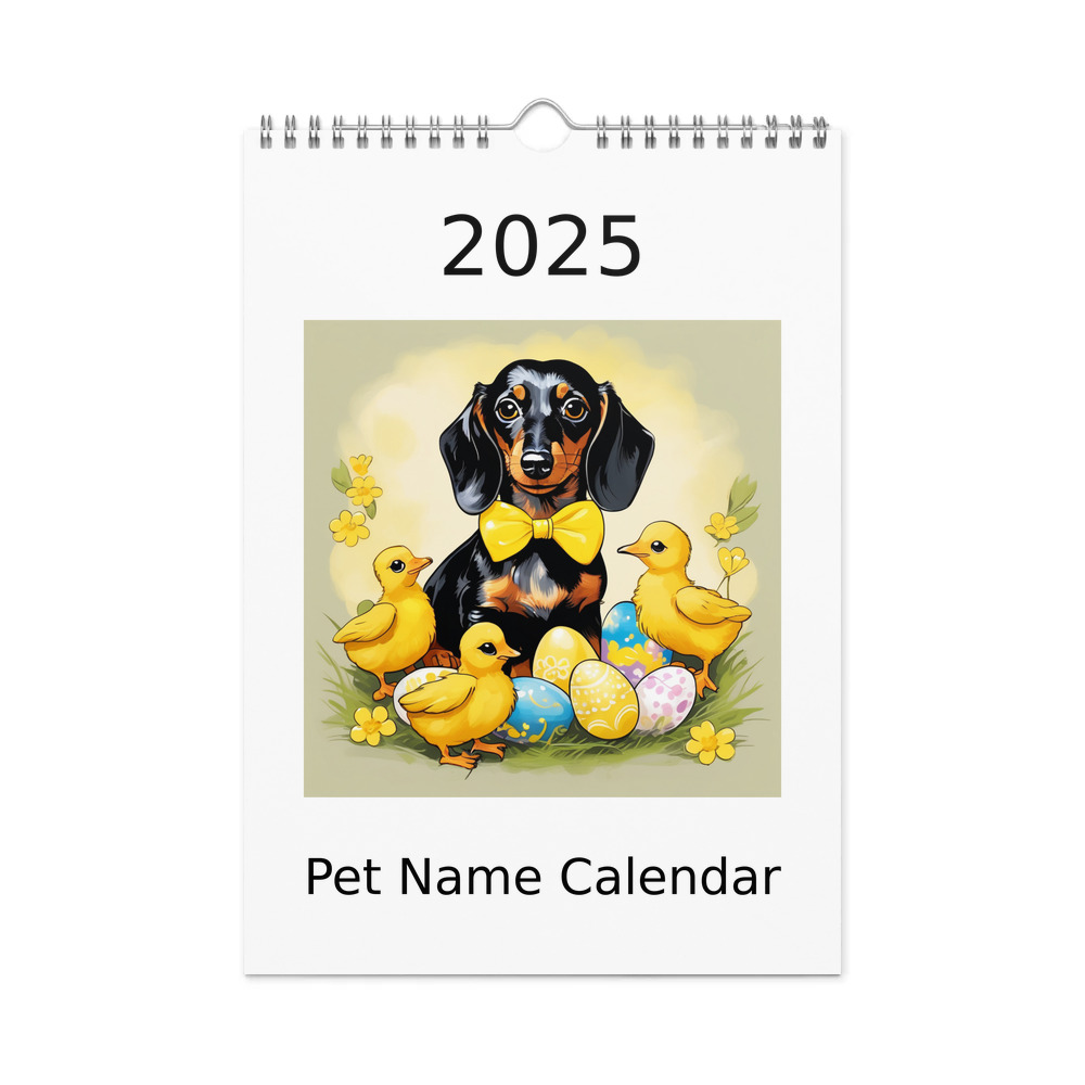 PugMug Custom Black Dachshund Wall Calendar (2026)