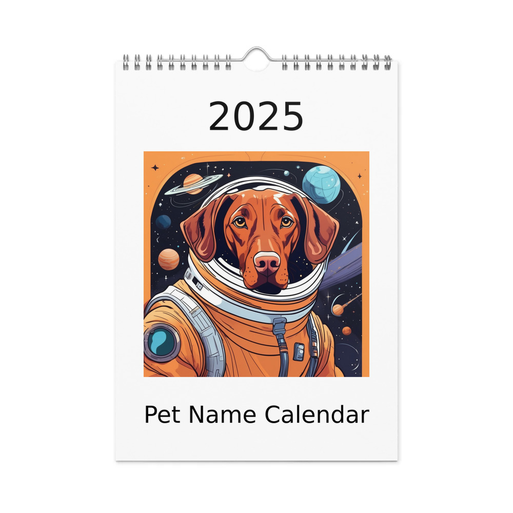 PugMug Custom Vizsla Wall Calendar (2026)